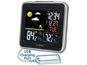 LA CROSSE TECHNOLOGIES 308-146 Wireless Atomic Color Weather Station with USB Charging LA CROSSE TECHNOLOGIES 308-146 Wireless Atomic Color Weather Station with USB Charging