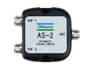 SHAKESPEARE SHA-AS-2 Automatic Coaxial Switch, MFG# AS-2, toggles two radios to one antenna when radio is transmitted. w/SO-239 connectors. SHAKESPEARE SHA-AS-2 Automatic Coaxial Switch, MFG# AS-2, toggles two radios to one antenna when radio is transmitted. w/SO-239 connectors.