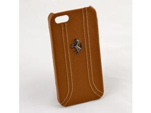 Ferrari iPhone 5 / 5S Brown Leather & Stitching Case CG Mobile New FEFFHCP5KA Ferrari iPhone 5 / 5S Brown Leather & Stitching Case CG Mobile New FEFFHCP5KA