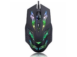 RAJFOO i5 Upgrade 7D X4 2400DPI Optical Wired USB Gaming Mouse for Gamer PC Laptop Home Office User - Ergonomic Design - Comfortable Matte Finish - 7 Colors LED RAJFOO i5 Upgrade 7D X4 2400DPI Optical Wired USB Gaming Mouse for Gamer PC Laptop Home Office User - Ergonomic Design - Comfortable Matte Finish - 7 Colors LED