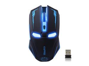 NAFFEE Iron Man G5 2.4GHz Wireless 2400DPI 6D 6 Buttons Optical Usb Dongle Cordless Gaming Mouse - with Silence Buttons - High-Precision - No Light Sensor plus Auto Sleep Function NAFFEE Iron Man G5 2.4GHz Wireless 2400DPI 6D 6 Buttons Optical Usb Dongle Cordless Gaming Mouse - with Silence Buttons - High-Precision - No Light Sensor plus Auto Sleep Function
