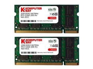 Komputerbay 4GB 2X 2GB DDR2 667MHz PC2-5300 PC2-5400 DDR2 667 (200 PIN) SODIMM Laptop Memory Komputerbay 4GB 2X 2GB DDR2 667MHz PC2-5300 PC2-5400 DDR2 667 (200 PIN) SODIMM Laptop Memory