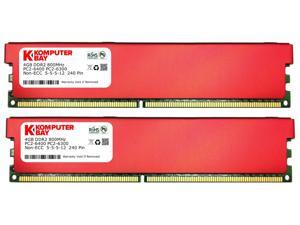 Komputerbay 8GB (2 X 4GB) DDR2 DIMM (240 pin) 800MHZ PC2-6400 PC2-6300 Desktop RAM with Red Heatspreaderss for extra Cooling CL 5-5-5-12 Komputerbay 8GB (2 X 4GB) DDR2 DIMM (240 pin) 800MHZ PC2-6400 PC2-6300 Desktop RAM with Red Heatspreaderss for extra Cooling CL 5-5-5-12