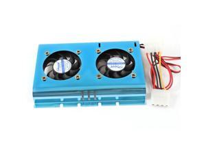 Blue Double Fans PC HDD DC 12V Cooling Cooler for 3.5" Hard Disk Drive Blue Double Fans PC HDD DC 12V Cooling Cooler for 3.5" Hard Disk Drive