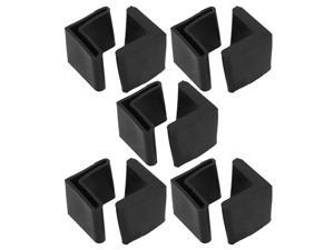 10 Pcs Furniture Angle Iron Legs 28mm x 28mm Black Rubber Foot Covers 10 Pcs Furniture Angle Iron Legs 28mm x 28mm Black Rubber Foot Covers