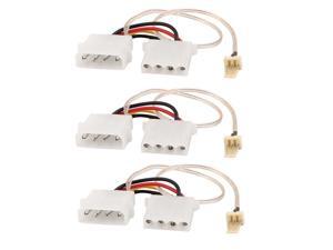 3pcs 4 Pin Male Female to 3 Pin PC Fan Power Adapter Cable Extension Cord 3pcs 4 Pin Male Female to 3 Pin PC Fan Power Adapter Cable Extension Cord