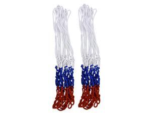 2 Pcs 15.4" Long Portable Braided Nylon Basketball Nets Red Blue White 2 Pcs 15.4" Long Portable Braided Nylon Basketball Nets Red Blue White