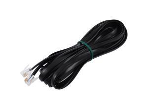 16.4Ft Length 6P6C RJ11 Telephone Extension Fax Modem Cable Line Black 16.4Ft Length 6P6C RJ11 Telephone Extension Fax Modem Cable Line Black