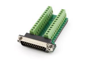 DB25 D-SUB Male Adapter Plate RS232 to Terminal Signal Module Breakout Board DB25 D-SUB Male Adapter Plate RS232 to Terminal Signal Module Breakout Board
