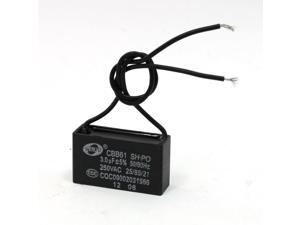 CBB61 250VAC 3uF 5% 2 Black Wired Fan Motor Run Start-up Capacitor CBB61 250VAC 3uF 5% 2 Black Wired Fan Motor Run Start-up Capacitor