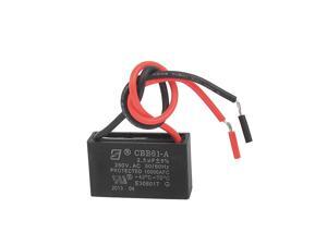 CBB61 250VAC 2.5uF 5% 2 Black Wired Motor Run Start-up Capacitor CBB61 250VAC 2.5uF 5% 2 Black Wired Motor Run Start-up Capacitor