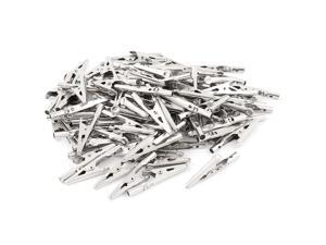 100 Pcs Electric Test Crocodile Alligator Clips Clamps Silver Tone 100 Pcs Electric Test Crocodile Alligator Clips Clamps Silver Tone