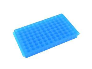 Plastic Reversible Two Side 96 Slots Centrifuge Tube Storage Rack Blue Plastic Reversible Two Side 96 Slots Centrifuge Tube Storage Rack Blue