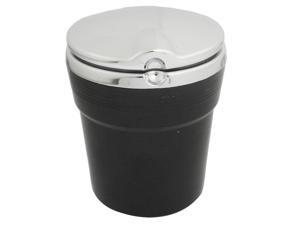 Home Office Blue LED Light Cylindrical Cigarette Ashtray Black Home Office Blue LED Light Cylindrical Cigarette Ashtray Black