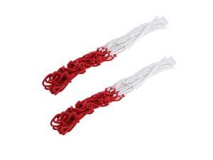 2 Pcs 20" Long Durable Thickened Nylon Basketball Nets White Red 2 Pcs 20" Long Durable Thickened Nylon Basketball Nets White Red