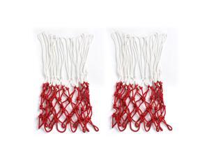 2 Pcs 17" Long Indoor Outdoor Classic Nylon Basketball Nets White Red 2 Pcs 17" Long Indoor Outdoor Classic Nylon Basketball Nets White Red