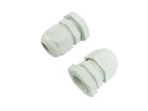 2 Pcs PG21 White Plastic Waterproof Cable Glands Joints 2 Pcs PG21 White Plastic Waterproof Cable Glands Joints
