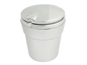 Home Office Blue LED Light Cylindrical Cigarette Ashtray Silver Tone Home Office Blue LED Light Cylindrical Cigarette Ashtray Silver Tone