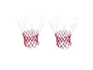 2 Pcs 18" Long Standard Nylon Knotted Basketball Nets White Red 2 Pcs 18" Long Standard Nylon Knotted Basketball Nets White Red