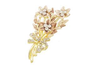 Lady Apparel Ornament Rhinestone Brown Floral Brooch Broach Lady Apparel Ornament Rhinestone Brown Floral Brooch Broach