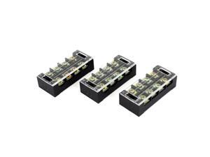 TB-4504 600V 45A 4-Position Covered Screw Terminal Barrier Block Strip 3 Pcs TB-4504 600V 45A 4-Position Covered Screw Terminal Barrier Block Strip 3 Pcs