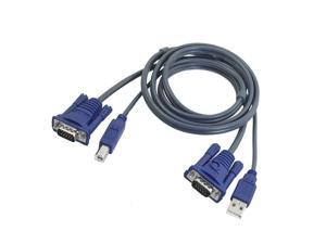 KVM Switch 15 Pin VGA Male to Male USB A/B Cable Cord 4.3ft 1.3M KVM Switch 15 Pin VGA Male to Male USB A/B Cable Cord 4.3ft 1.3M