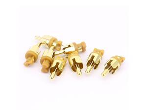PCB Panel Mount AV RCA Audio Video Male Plug Connector Gold Tone 8PCS PCB Panel Mount AV RCA Audio Video Male Plug Connector Gold Tone 8PCS