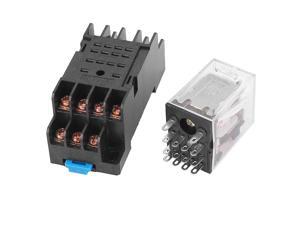 HH54P-L AC 110/120V Coil 14Pins 4PDT 35mm DIN Rail Red Lamp Power Relay w Socket HH54P-L AC 110/120V Coil 14Pins 4PDT 35mm DIN Rail Red Lamp Power Relay w Socket