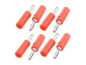 Audio Speaker Cable Wire 4mm Banana Plug Connector Adapter Red Silver Tone 8pcs Audio Speaker Cable Wire 4mm Banana Plug Connector Adapter Red Silver Tone 8pcs