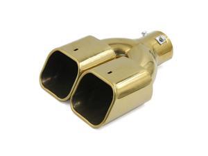 Universal Gold Tone 2.5" Inlet Dual Car Exhaust Pipe Muffler Tip Decoration Universal Gold Tone 2.5" Inlet Dual Car Exhaust Pipe Muffler Tip Decoration