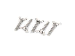 304 Stainless Steel Wing Butterfly Thumb Screw Silver Tone Metric M8 x 45mm 5pcs 304 Stainless Steel Wing Butterfly Thumb Screw Silver Tone Metric M8 x 45mm 5pcs
