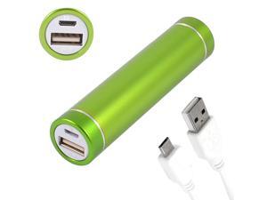 2600mAh Cylindrical USB Portable Power Bank External Battery Charger Green 2600mAh Cylindrical USB Portable Power Bank External Battery Charger Green