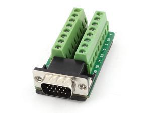 D-SUB DB15 VGA Male 3Row 15Pin Plug to Terminal Breakout Board Connectors D-SUB DB15 VGA Male 3Row 15Pin Plug to Terminal Breakout Board Connectors