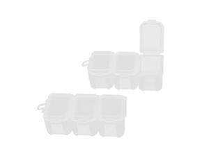 Plastic 3-Compartments Pill Box Holder Display Storage Cases 2pcs Plastic 3-Compartments Pill Box Holder Display Storage Cases 2pcs