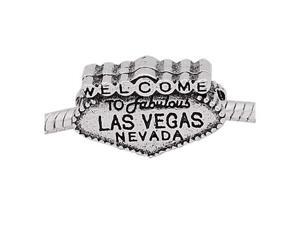 Antique Silver Pandora Style Welcome to Las Vegas Charm Bead Antique Silver Pandora Style Welcome to Las Vegas Charm Bead