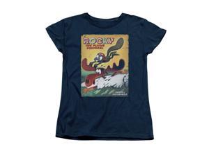 Rocky & Bullwinkle Vintage Poster Womens Short Sleeve Shirt Rocky & Bullwinkle Vintage Poster Womens Short Sleeve Shirt