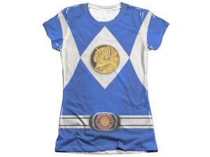 Mighty Morphin Power Rangers Blue Ranger Emblem Juniors Sublimation Shirt Mighty Morphin Power Rangers Blue Ranger Emblem Juniors Sublimation Shirt