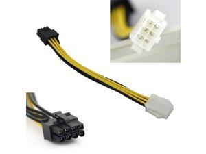 14cm PCI-Express 6 Pin Male to 8 Pin Female Video Card Extension Power Cable 14cm PCI-Express 6 Pin Male to 8 Pin Female Video Card Extension Power Cable