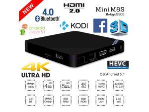 NEW Mini M8S 4K UHD Quad Core 64bit 2GB 8GB eMMC Android 5.1 Smart TV Box KODI Mini PC Media Player Internet Streamer Bluetooth 4.0 HDMI 2.0 WiFi H.265 HEVC NEW Mini M8S 4K UHD Quad Core 64bit 2GB 8GB eMMC Android 5.1 Smart TV Box KODI Mini PC Media Player Internet Streamer Bluetooth 4.0 HDMI 2.0 WiFi H.265 HEVC