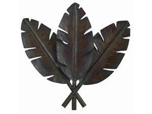Metal Palm Wall Decor With 3 Distress Palm Leaves - 22942 Metal Palm Wall Decor With 3 Distress Palm Leaves - 22942