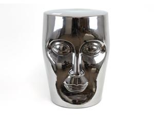 Alluring Ceramic Garden Stool Silver Finish Alluring Ceramic Garden Stool Silver Finish
