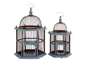 The Rustic Set of 2 Wood Birdcage The Rustic Set of 2 Wood Birdcage