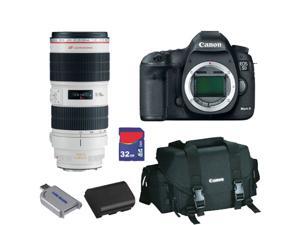 Canon 5D: EOS 5D Mark III 22.3 MP Full Frame CMOS with 1080p Full-HD Video Mode DSLR Camera (Body) Lens Kit + EF 70-200mm f/2.8L IS II USM Telephoto Zoom Lens + Canon Gadget Bag + 32GB Best Camera Kit Canon 5D: EOS 5D Mark III 22.3 MP Full Frame CMOS with 1080p Full-HD Video Mode DSLR Camera (Body) Lens Kit + EF 70-200mm f/2.8L IS II USM Telephoto Zoom Lens + Canon Gadget Bag + 32GB Best Camera Kit