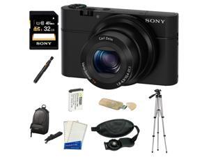 Sony DSC-RX100 20.2 MP Exmor CMOS Sensor Digital Camera with 3.6x Zoom + 32GB Class 10 Memory Card + Extra Sony NPBX1 Battery Bundle Sony DSC-RX100 20.2 MP Exmor CMOS Sensor Digital Camera with 3.6x Zoom + 32GB Class 10 Memory Card + Extra Sony NPBX1 Battery Bundle