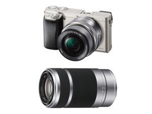 Sony A6000: Sony Alpha a6000 24.3MP Digital Camera with 16-50mm Power Zoom and Sony E 55-210mm f/4.5-6.3 OSS E-Mount Lens (Silver) Sony A6000: Sony Alpha a6000 24.3MP Digital Camera with 16-50mm Power Zoom and Sony E 55-210mm f/4.5-6.3 OSS E-Mount Lens (Silver)