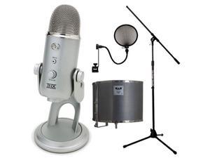 Blue YETI USB Microphone by Blue Microphones - Audio Microphone Pop Filter + Acoustic-Shield 32 Stand Mounted Acoustic Enclosure and Euro Boom Microphone Stand Blue YETI USB Microphone by Blue Microphones - Audio Microphone Pop Filter + Acoustic-Shield 32 Stand Mounted Acoustic Enclosure and Euro Boom Microphone Stand