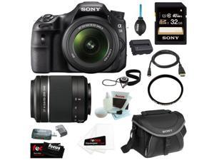 Sony SLT-A58K SLT-A58 with 18-55mm Zoom Lens, 20.1MP DSLR Camera w/ 2.7" LCD Screen (Black) + Sony SAL-552002 DT 55-200mm f/4-5.6 Telephoto Lens + Sony 32GB Memory Card + Sony Case + Accessory Kit Sony SLT-A58K SLT-A58 with 18-55mm Zoom Lens, 20.1MP DSLR Camera w/ 2.7" LCD Screen (Black) + Sony SAL-552002 DT 55-200mm f/4-5.6 Telephoto Lens + Sony 32GB Memory Card + Sony Case + Accessory Kit
