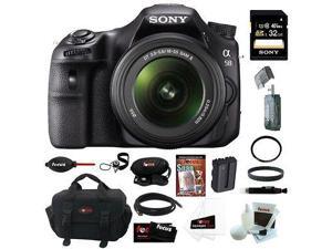 Sony a58: SLTA58 SLT-A58K 20.1MP Translucent Mirror/ DSLR Camera with 2.7" LCD Screen & 18-55mm Lens (Black) 32GB Bundle Sony a58: SLTA58 SLT-A58K 20.1MP Translucent Mirror/ DSLR Camera with 2.7" LCD Screen & 18-55mm Lens (Black) 32GB Bundle