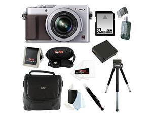 Panasonic LUMIX LX100 16.8 MP Point and Shoot Camera with Integrated Leica DC Lens (Silver) Bundle with 32GB SD Card + Gadget Bag + Replacement Battery for Panasonic DMW-BLG10 and Camera Accessories Panasonic LUMIX LX100 16.8 MP Point and Shoot Camera with Integrated Leica DC Lens (Silver) Bundle with 32GB SD Card + Gadget Bag + Replacement Battery for Panasonic DMW-BLG10 and Camera Accessories