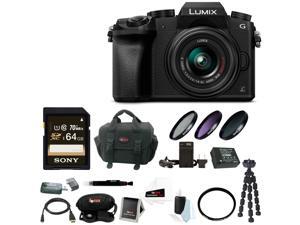 Panasonic LUMIX G7 Camera with 14-42mm Lens + 64GB SDXC + Accessory Bag Bundle Panasonic LUMIX G7 Camera with 14-42mm Lens + 64GB SDXC + Accessory Bag Bundle